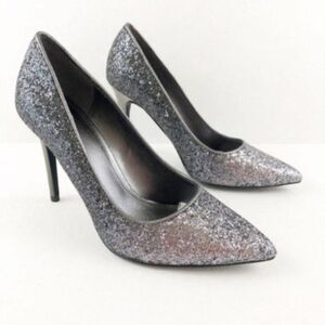 MICHAEL KORS Claire Glitter Pumps Gunmetal 
